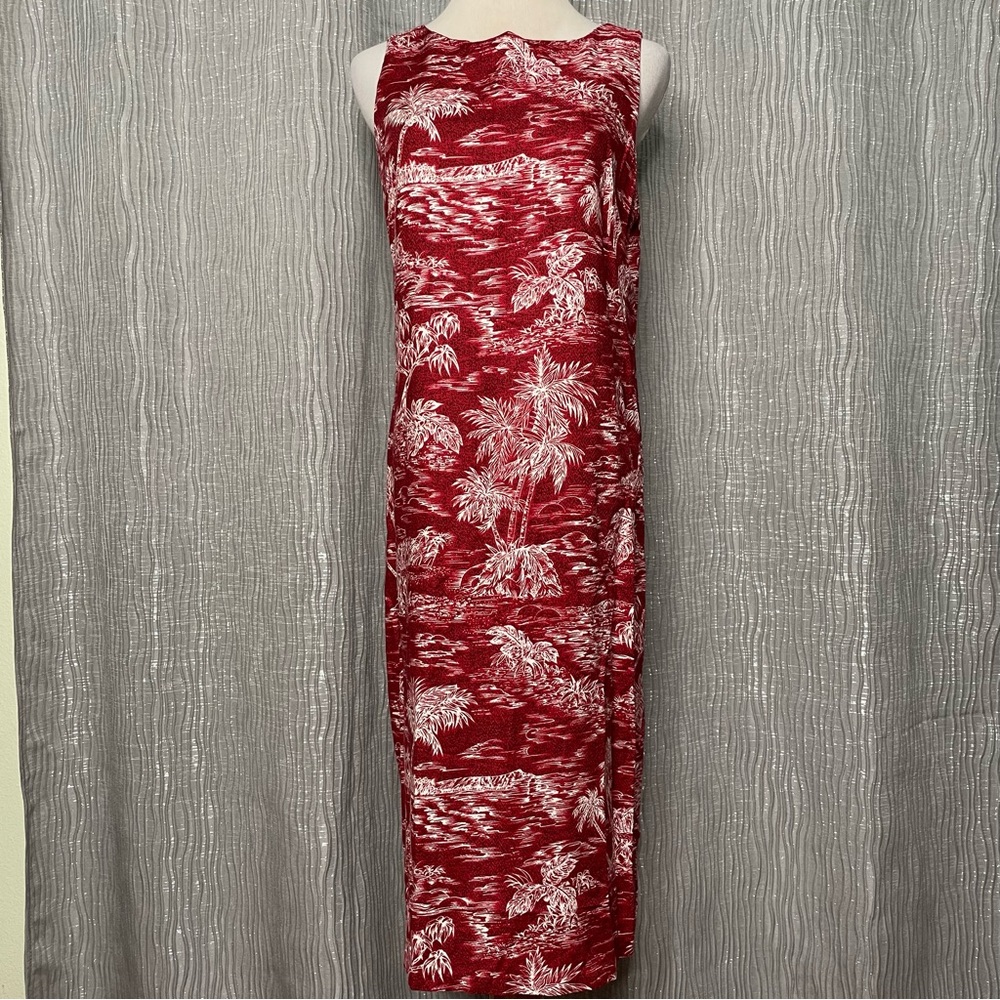 Hawaiian Moon sleeveless tropical print midi dress